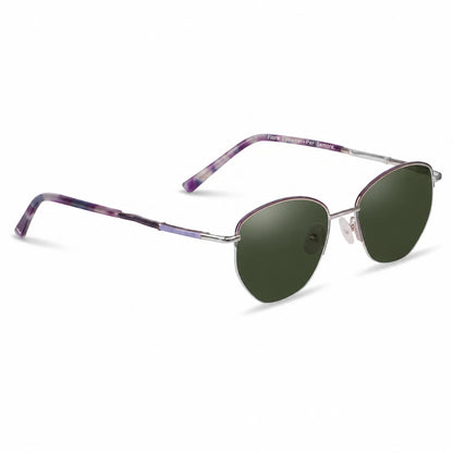 Lentes de sol Fiore 3921 Morado con cristal G15 polarizado UV400, vista en tres cuartos para mujer #color_g15
