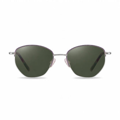Lentes de sol Fiore 3921 Morado con cristal G15 polarizado UV400, vista frontal para mujer #color_g15 #foto_frontal