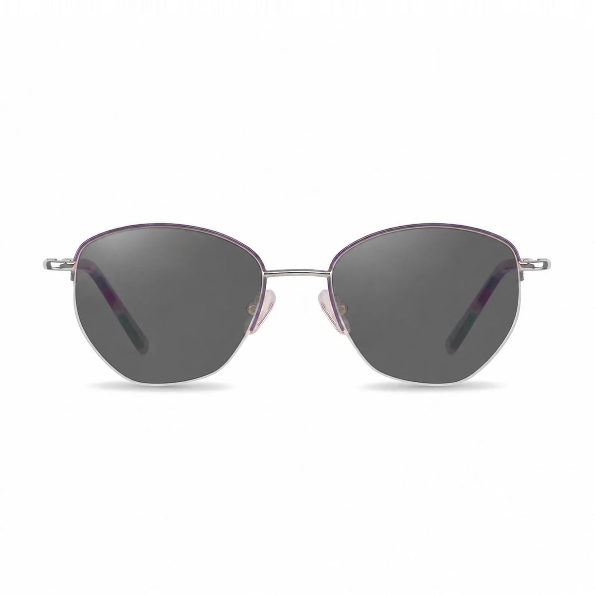 Lentes de sol Fiore 3921 Morado con cristal negro polarizado UV400, vista frontal para mujer #color_negro #foto_frontal