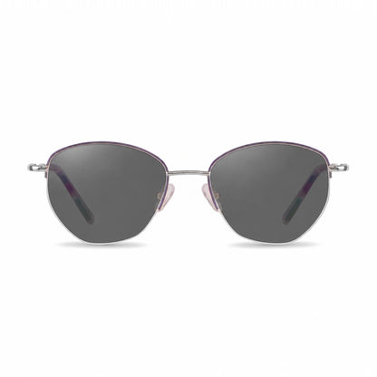 Lentes de sol Fiore 3921 Morado con cristal negro polarizado UV400, vista frontal para mujer #color_negro #foto_frontal
