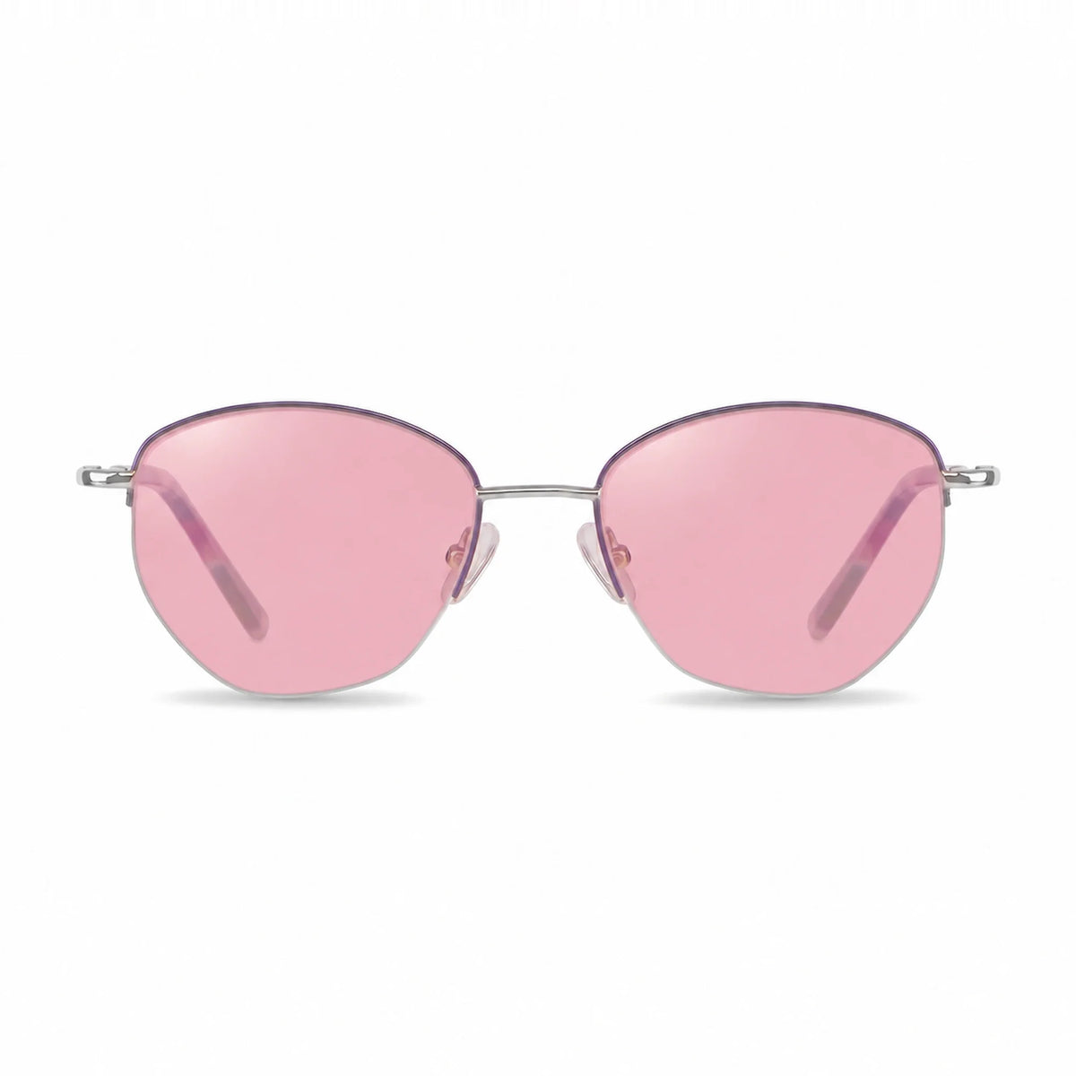Lentes de sol Fiore 3921 Morado con cristal rosado polarizado UV400, vista frontal para mujer #color_rosado #foto_frontal