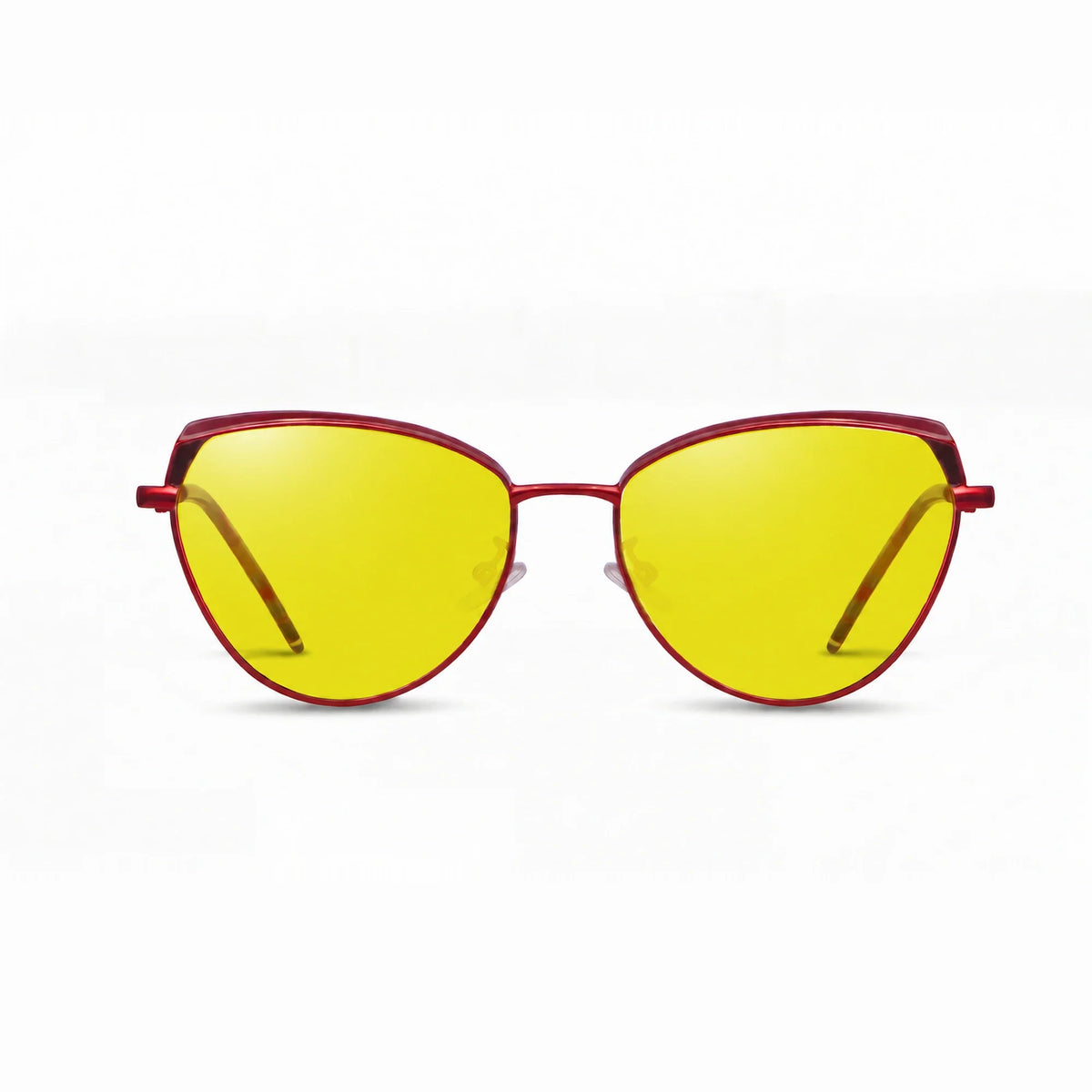 Lentes de sol Fiore 3983 Rojo con cristal amarillo polarizado UV400, vista frontal para mujer #color_amarillo #foto_frontal