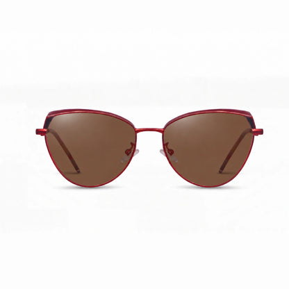Lentes de sol Fiore 3983 Rojo con cristal café polarizado UV400, vista frontal para mujer #color_cafe #foto_frontal