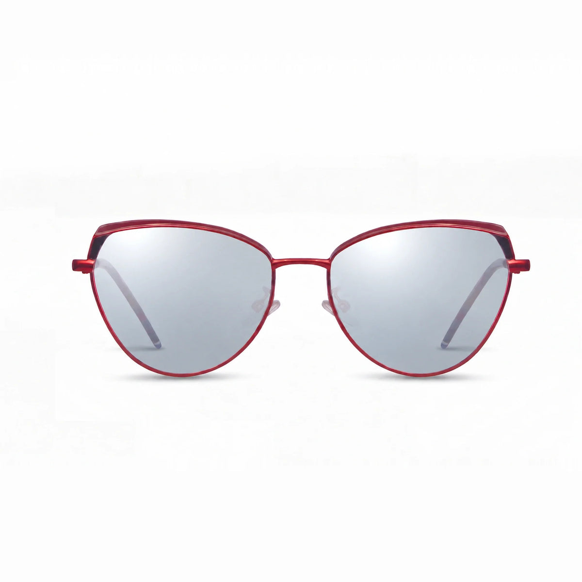 Lentes de sol Fiore 3983 Rojo con cristal espejado silver polarizado UV400, vista frontal para mujer #color_espejado-silver #foto_frontal