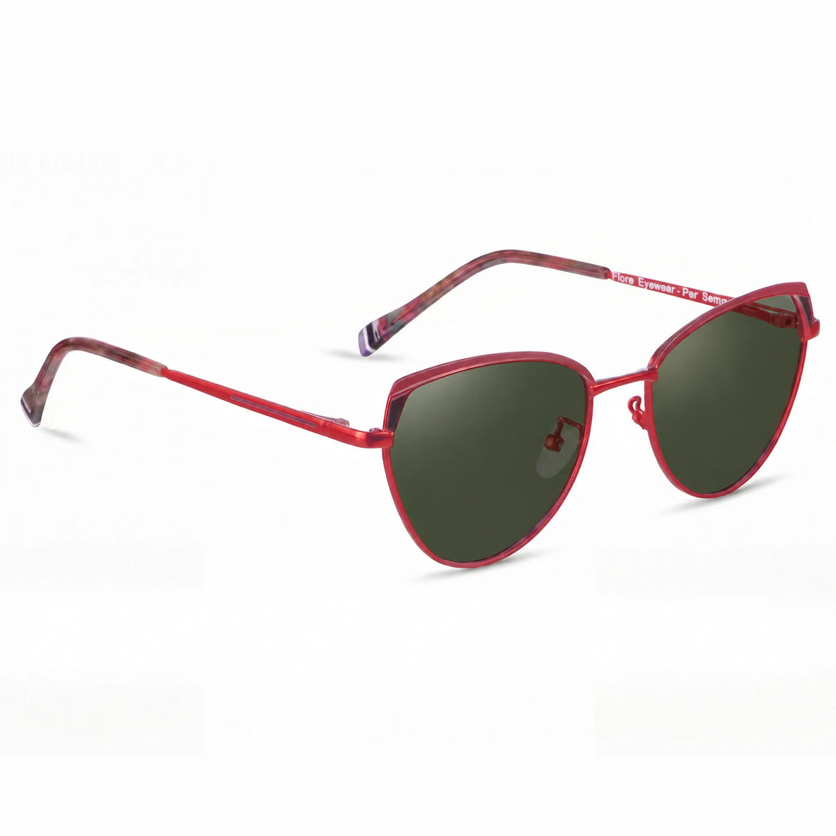Lentes de sol Fiore 3983 Rojo con cristal G15 polarizado UV400, vista en tres cuartos para mujer #color_g15
