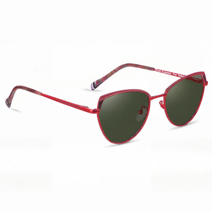 Lentes de sol Fiore 3983 Rojo con cristal G15 polarizado UV400, vista en tres cuartos para mujer #color_g15