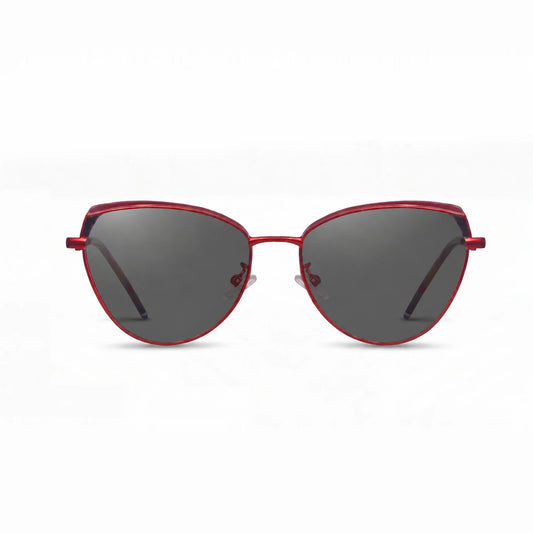 Lentes de sol Fiore 3983 Rojo con cristal negro polarizado UV400, vista frontal para mujer #color_negro #foto_frontal