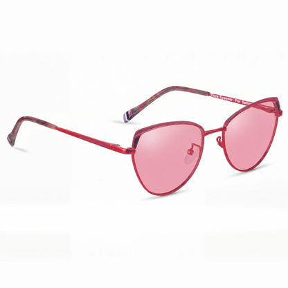 Lentes de sol Fiore 3983 Rojo con cristal rosado polarizado UV400, vista en tres cuartos para mujer #color_rosado