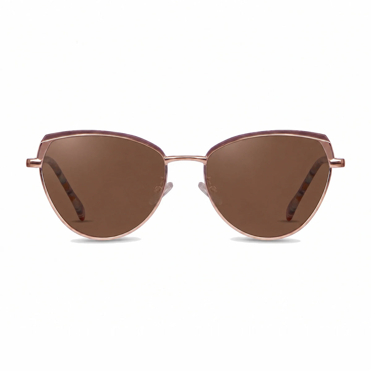 Lentes de sol Fiore 3983 Dorado con cristal café polarizado UV400, vista frontal para mujer #color_cafe #foto_frontal