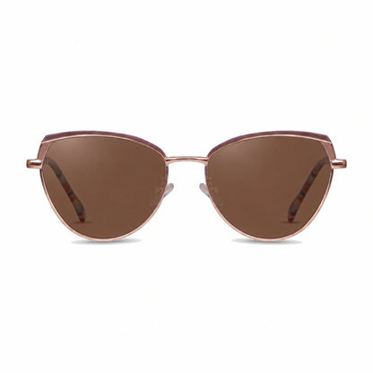 Lentes de sol Fiore 3983 Dorado con cristal café polarizado UV400, vista frontal para mujer #color_cafe #foto_frontal