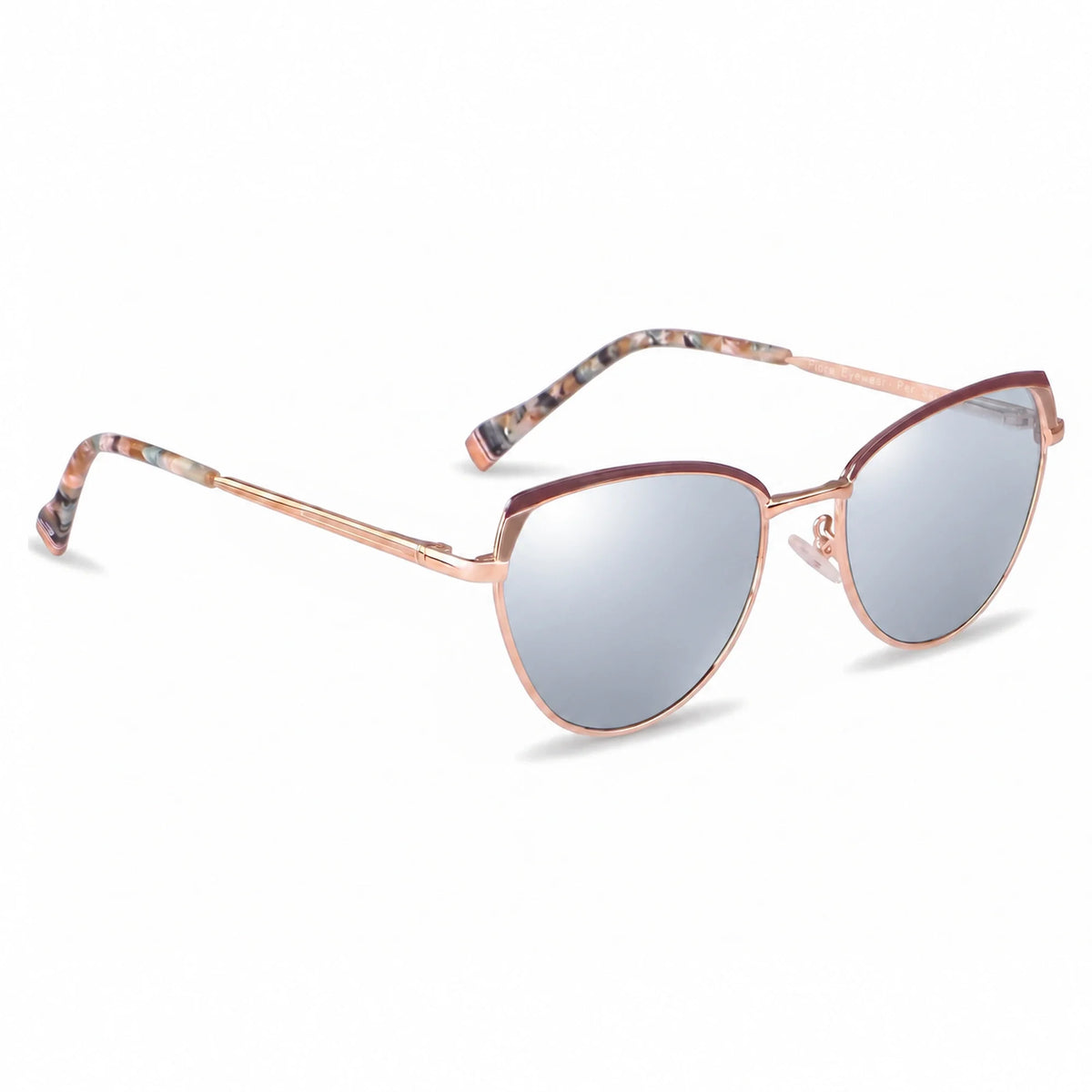 Lentes de sol Fiore 3983 Dorado con cristal espejado silver polarizado UV400, vista en tres cuartos para mujer #color_espejado-silver