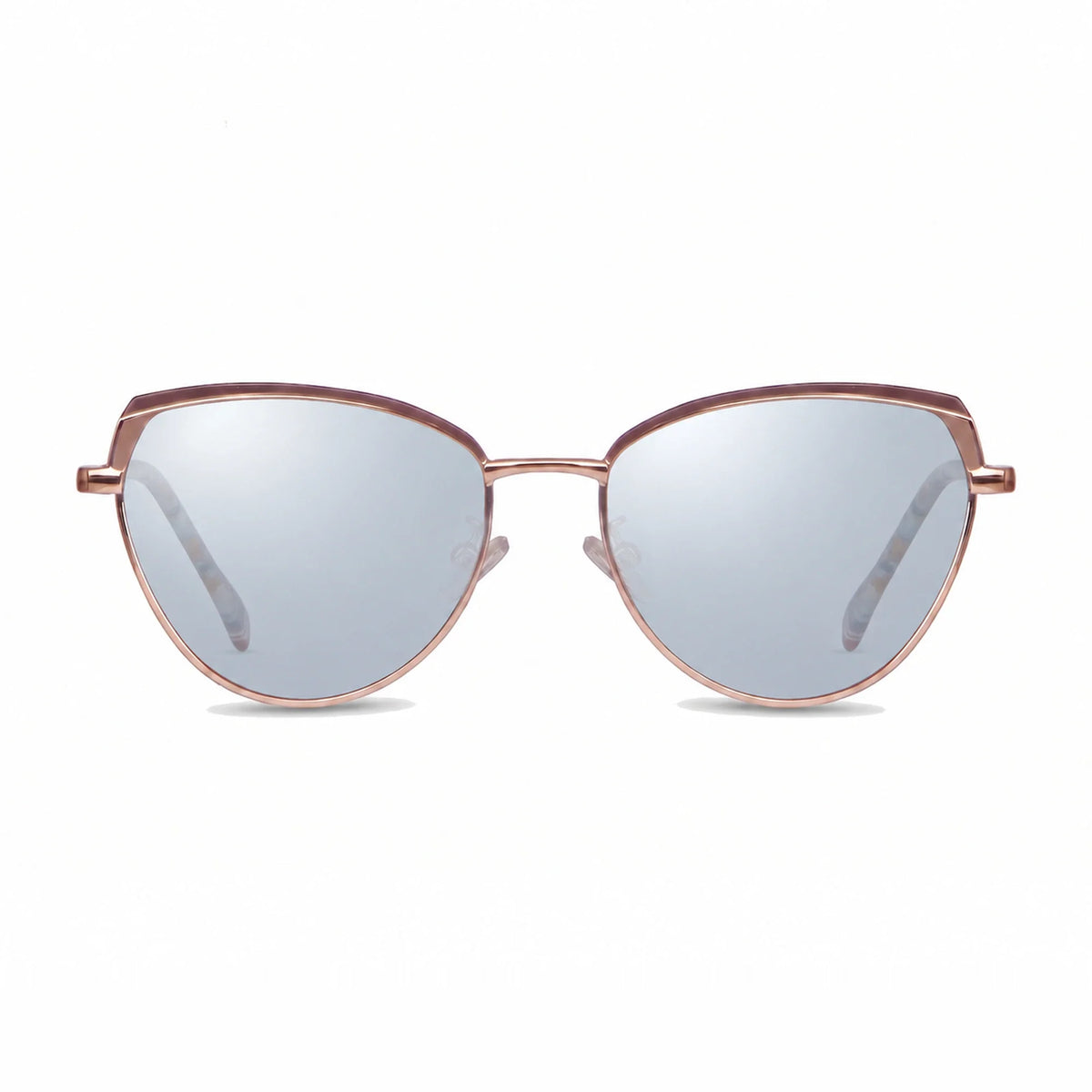 Lentes de sol Fiore 3983 Dorado con cristal espejado silver polarizado UV400, vista frontal para mujer #color_espejado-silver #foto_frontal