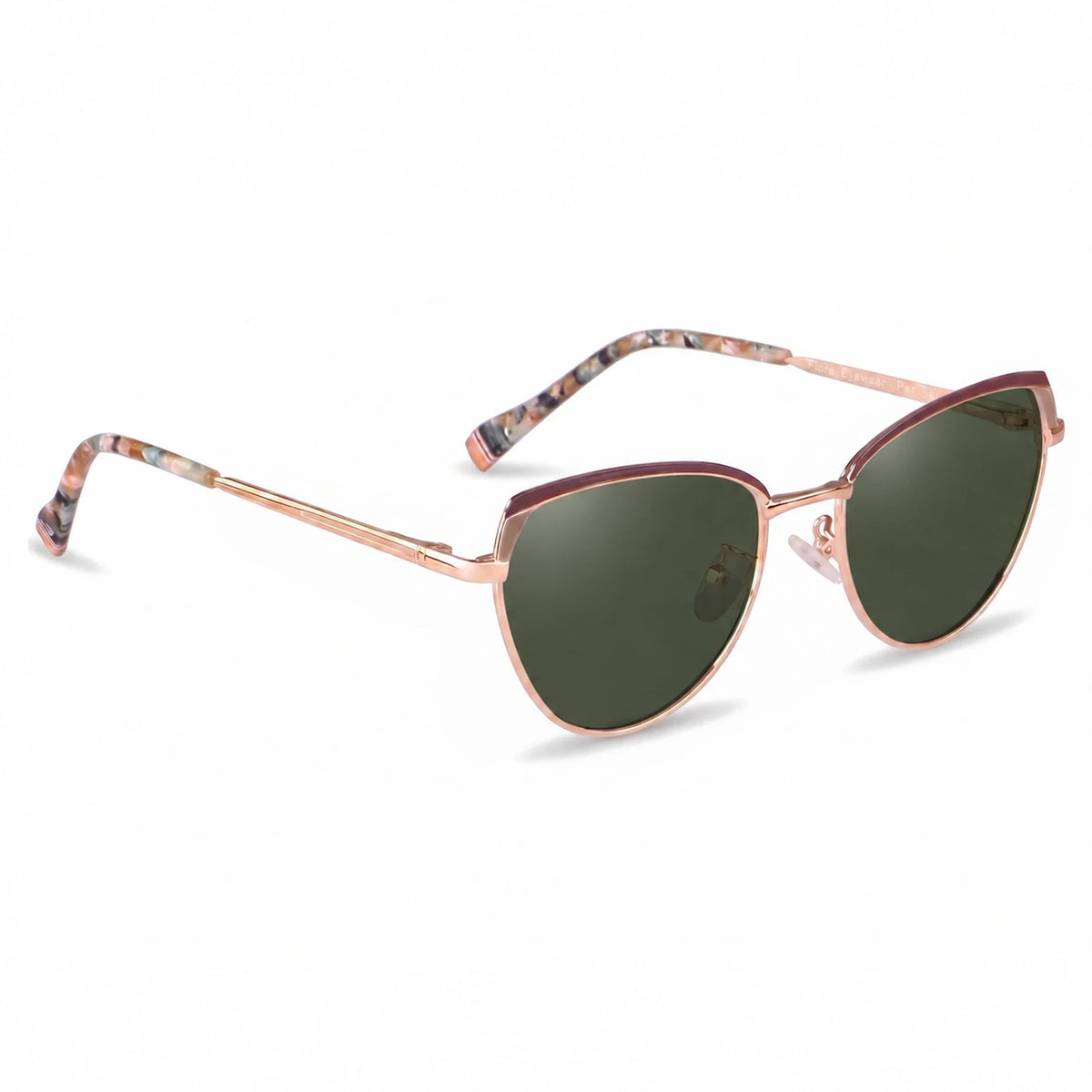 Lentes de sol Fiore 3983 Dorado con cristal G15 polarizado UV400, vista en tres cuartos para mujer #color_g15