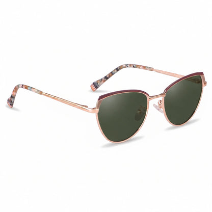 Lentes de sol Fiore 3983 Dorado con cristal G15 polarizado UV400, vista en tres cuartos para mujer #color_g15