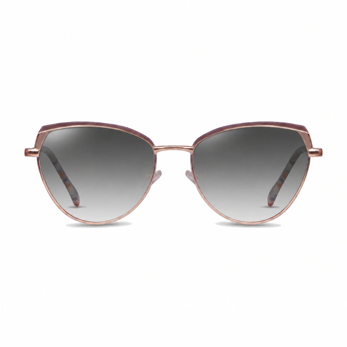 Lentes de sol Fiore 3983 Dorado con cristal gradiente gris polarizado UV400, vista frontal para mujer #color_gradiente-gris #foto_frontal