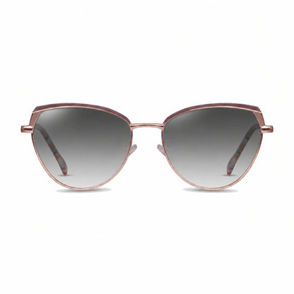 Lentes de sol Fiore 3983 Dorado con cristal gradiente gris polarizado UV400, vista frontal para mujer #color_gradiente-gris #foto_frontal