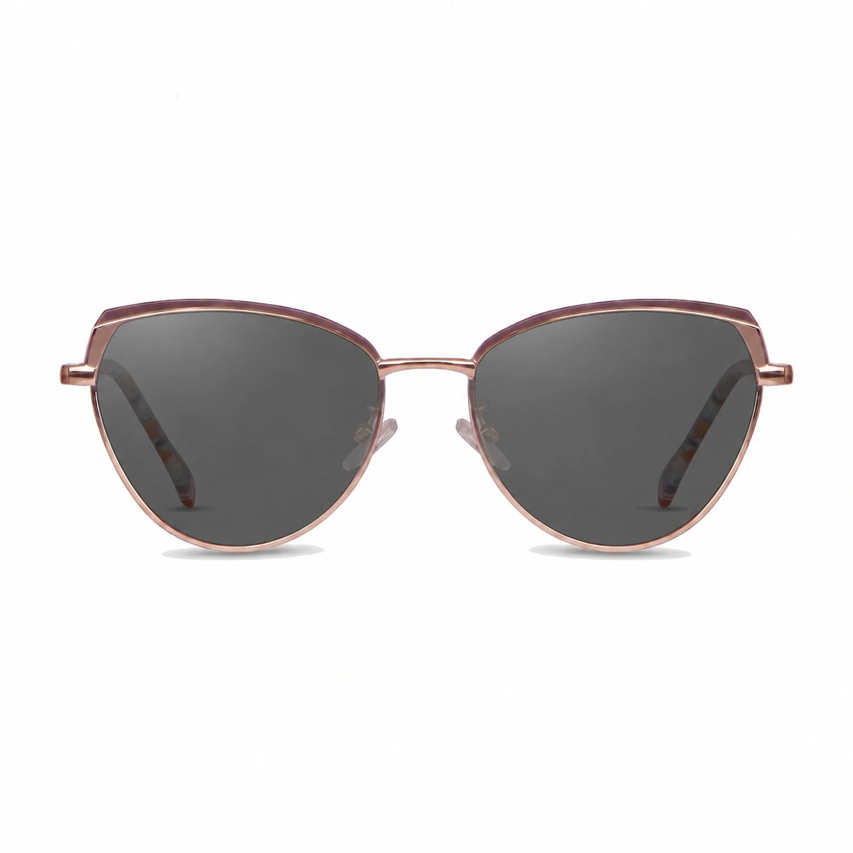 Lentes de sol Fiore 3983 Dorado con cristal negro polarizado UV400, vista frontal para mujer #color_negro #foto_frontal