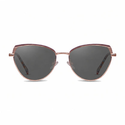 Lentes de sol Fiore 3983 Dorado con cristal negro polarizado UV400, vista frontal para mujer #color_negro #foto_frontal