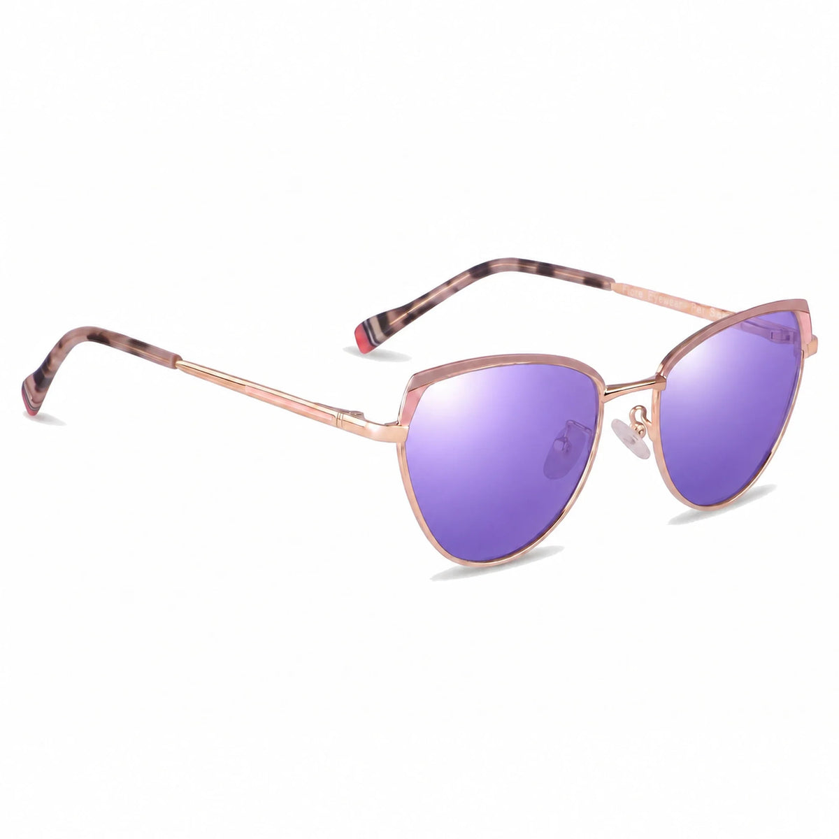 Lentes de sol Fiore 3983 Rosado con cristal espejado morado polarizado UV400, vista en tres cuartos para mujer #color_espejado-morado