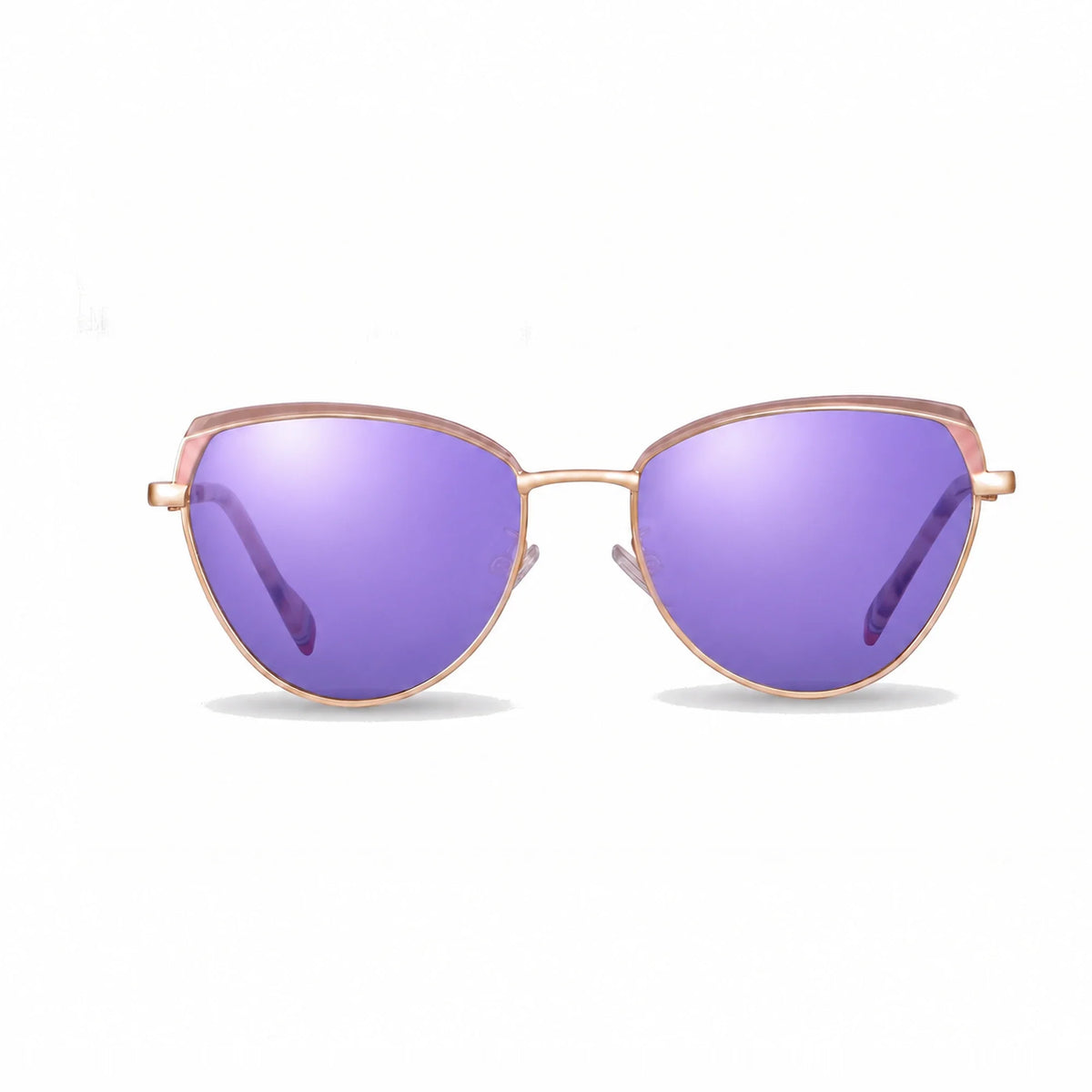 Lentes de sol Fiore 3983 Rosado con cristal espejado morado polarizado UV400, vista frontal para mujer #color_espejado-morado #foto_frontal
