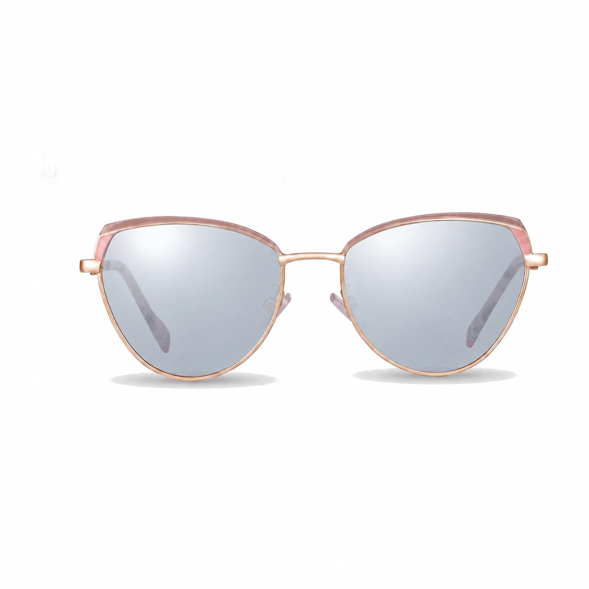 Lentes de sol Fiore 3983 Rosado con cristal espejado silver polarizado UV400, vista frontal para mujer #color_espejado-silver #foto_frontal