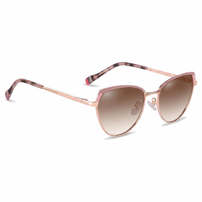 Lentes de sol Fiore 3983 Rosado con cristal gradiente café polarizado UV400, vista en tres cuartos para mujer #color_gradiente-cafe