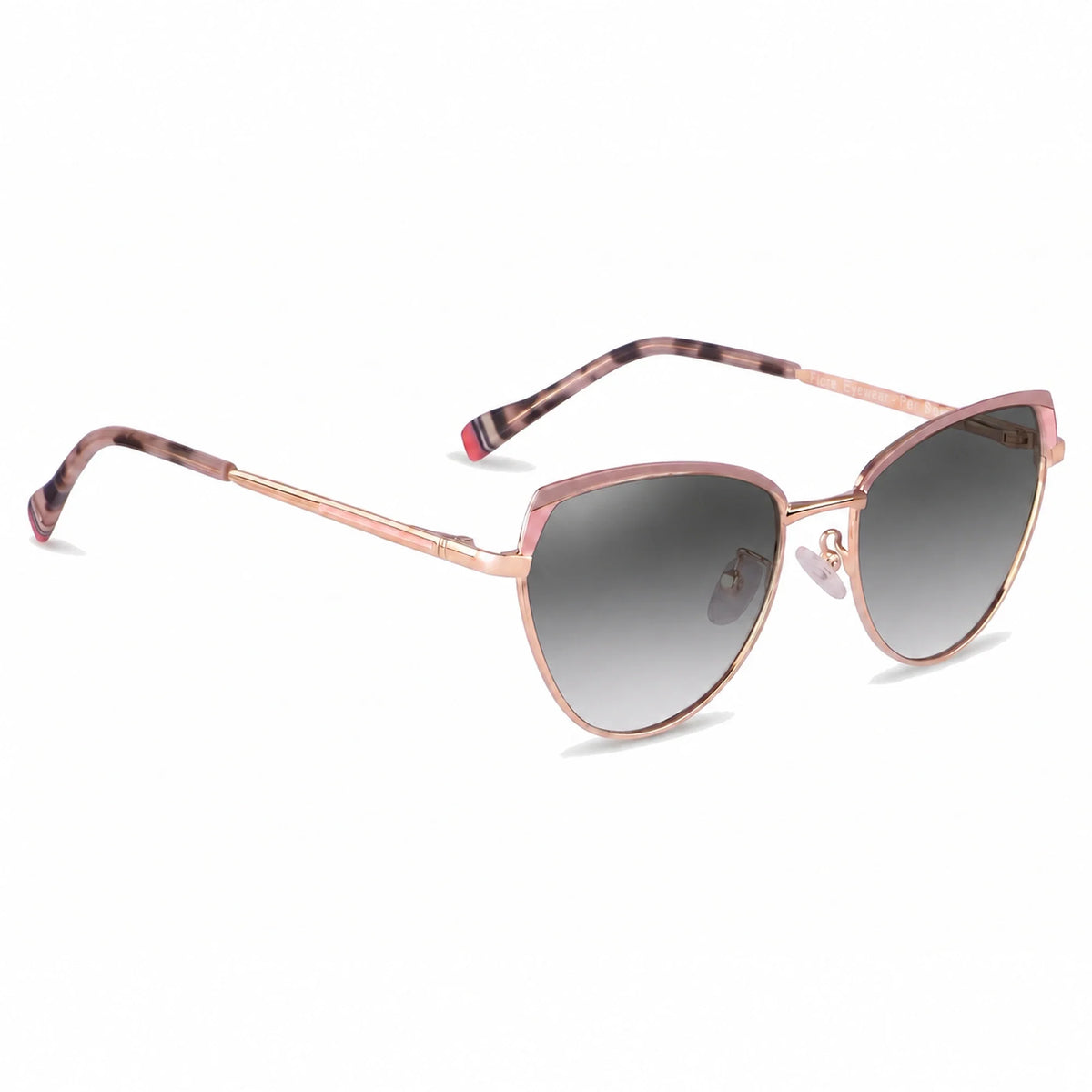 Lentes de sol Fiore 3983 Rosado con cristal gradiente gris polarizado UV400, vista en tres cuartos para mujer #color_gradiente-gris