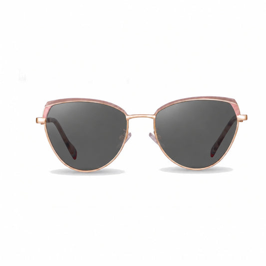 Lentes de sol Fiore 3983 Rosado con cristal negro polarizado UV400, vista frontal para mujer #color_negro #foto_frontal
