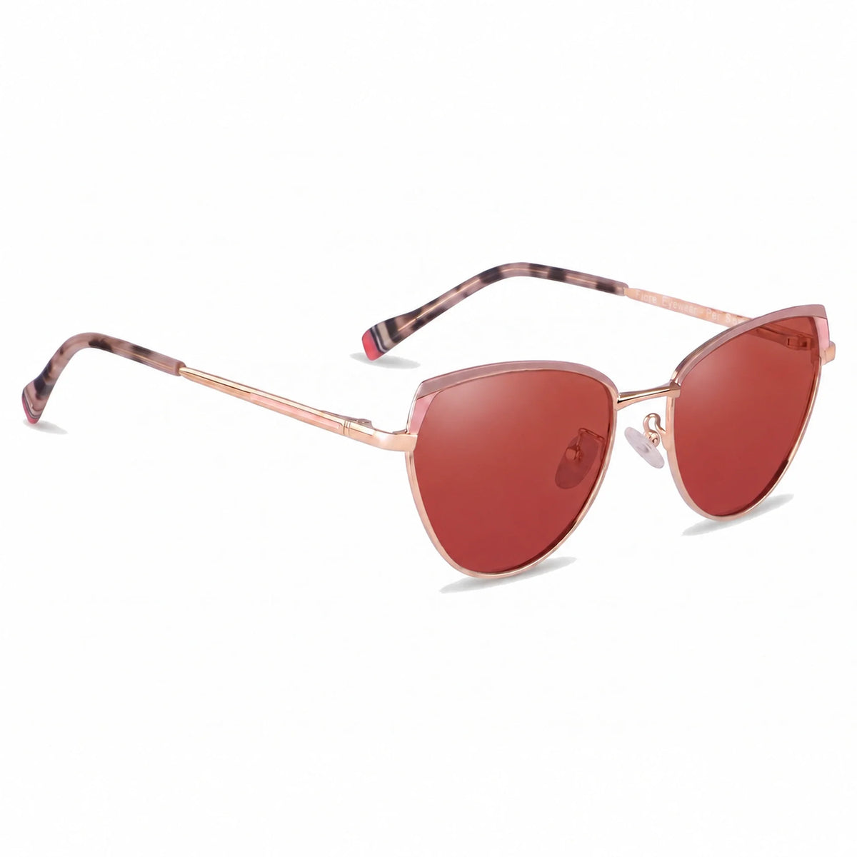 Lentes de sol Fiore 3983 Rosado con cristal rojo polarizado UV400, vista en tres cuartos para mujer #color_rojo