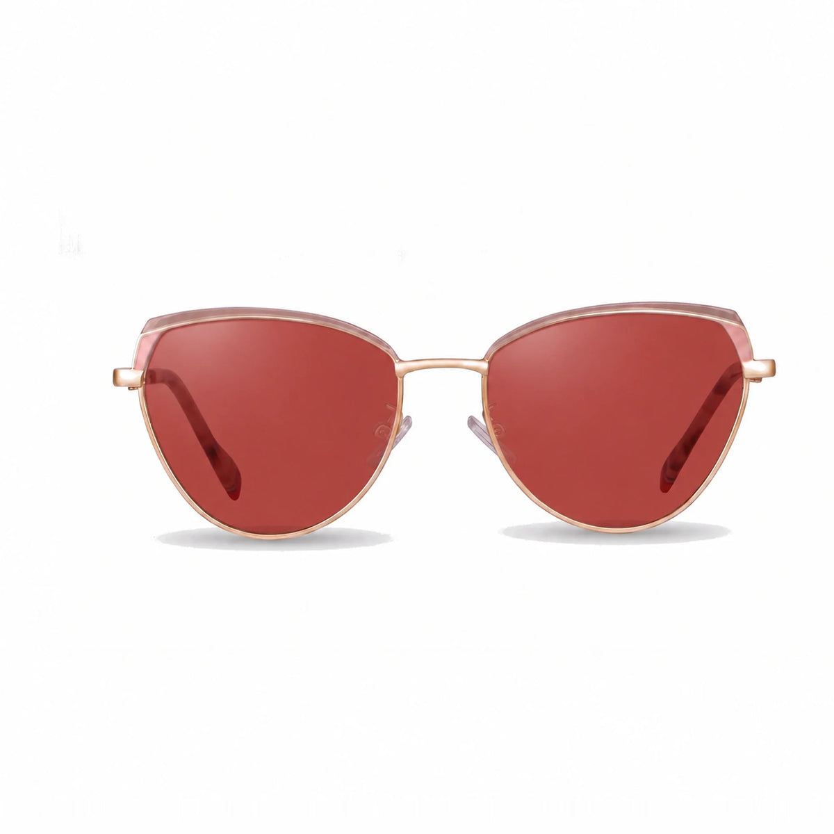 Lentes de sol Fiore 3983 Rosado con cristal rojo polarizado UV400, vista frontal para mujer #color_rojo #foto_frontal