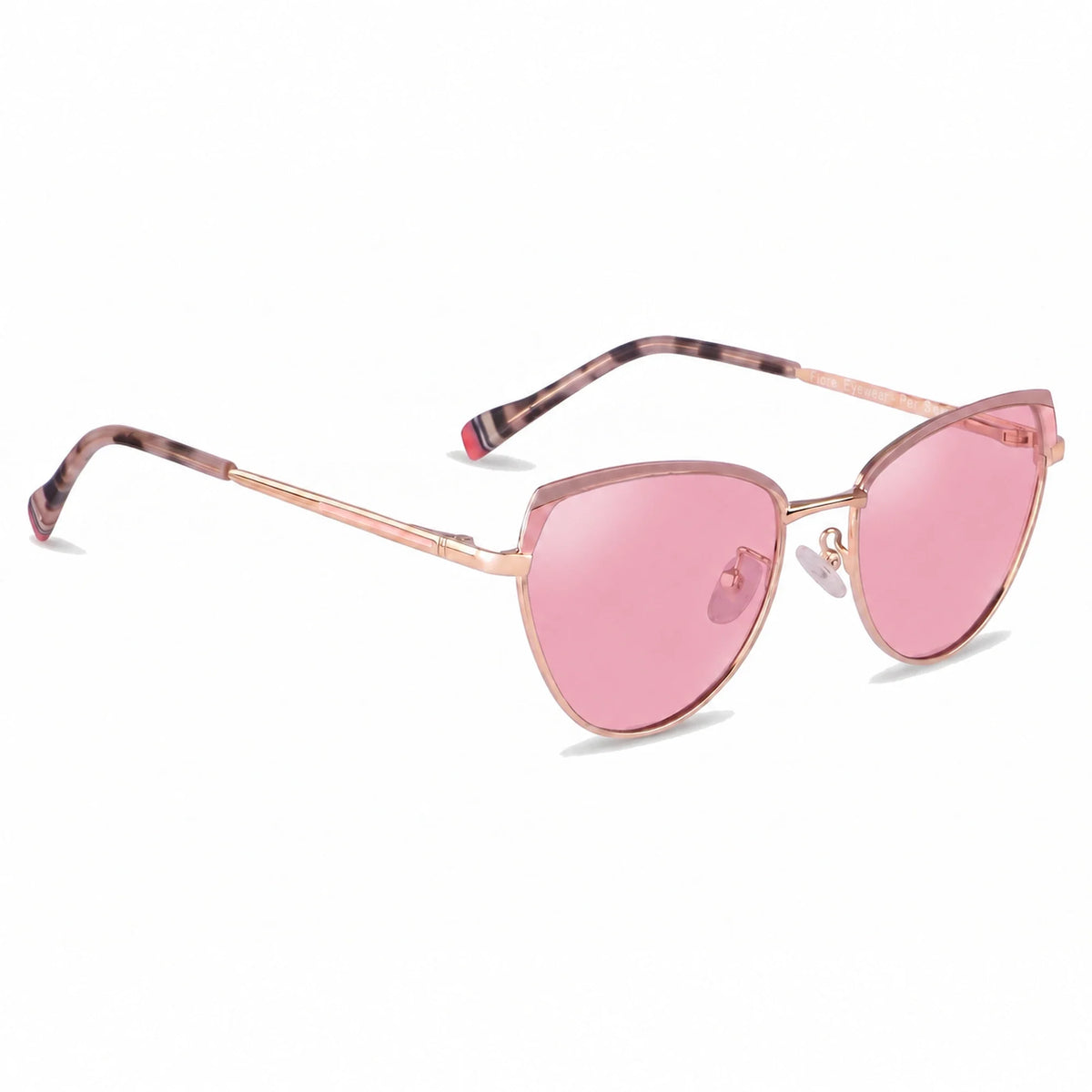 Lentes de sol Fiore 3983 Rosado con cristal rosado polarizado UV400, vista en tres cuartos para mujer #color_rosado