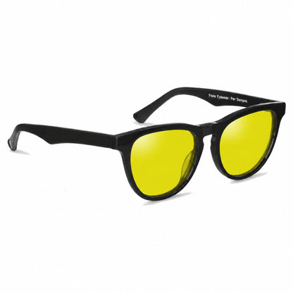 Lentes de sol Fiore 4488 Negro con cristal amarillo polarizado UV400, vista en tres cuartos para hombre y mujer #color_amarillo