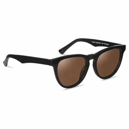 Lentes de sol Fiore 4488 Negro con cristal café polarizado UV400, vista en tres cuartos para hombre y mujer #color_cafe