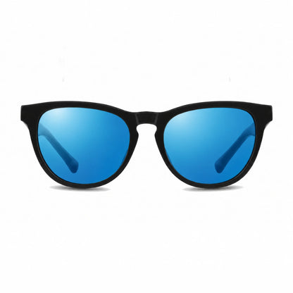 Lentes de sol Fiore 4488 Negro con cristal espejado azul polarizado UV400, vista frontal para hombre y mujer #color_espejado-azul #foto_frontal