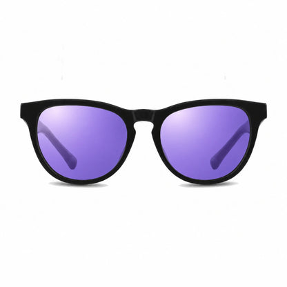 Lentes de sol Fiore 4488 Negro con cristal espejado morado polarizado UV400, vista frontal para hombre y mujer #color_espejado-morado #foto_frontal