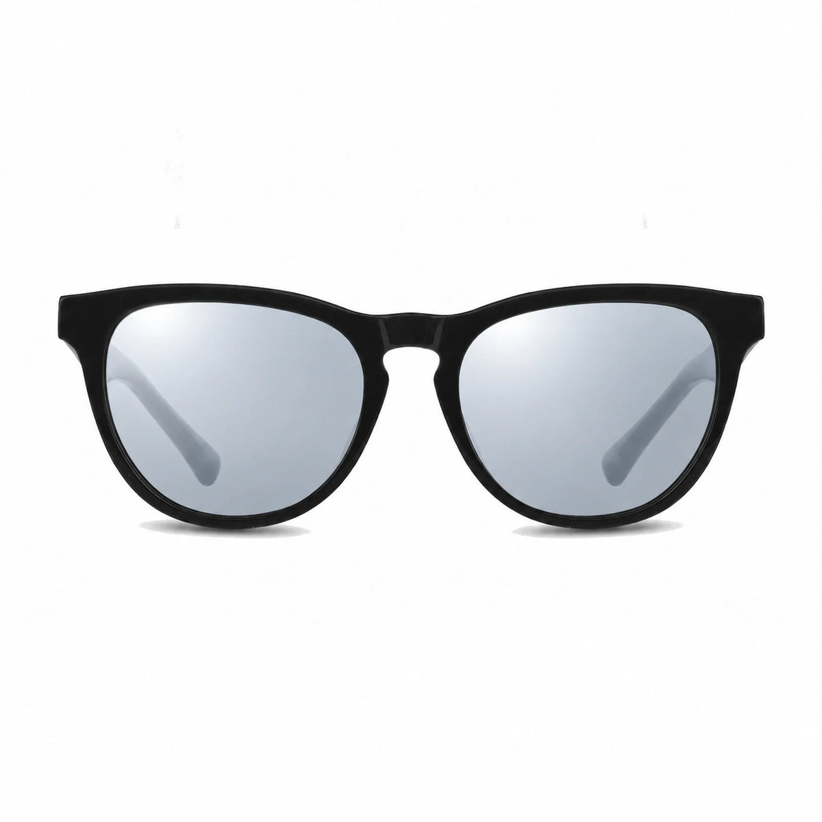 Lentes de sol Fiore 4488 Negro con cristal espejado silver polarizado UV400, vista frontal para hombre y mujer #color_espejado-silver #foto_frontal