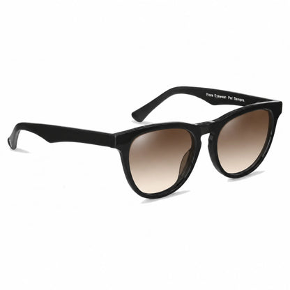 Lentes de sol Fiore 4488 Negro con cristal gradiente café polarizado UV400, vista en tres cuartos para hombre y mujer #color_gradiente-cafe