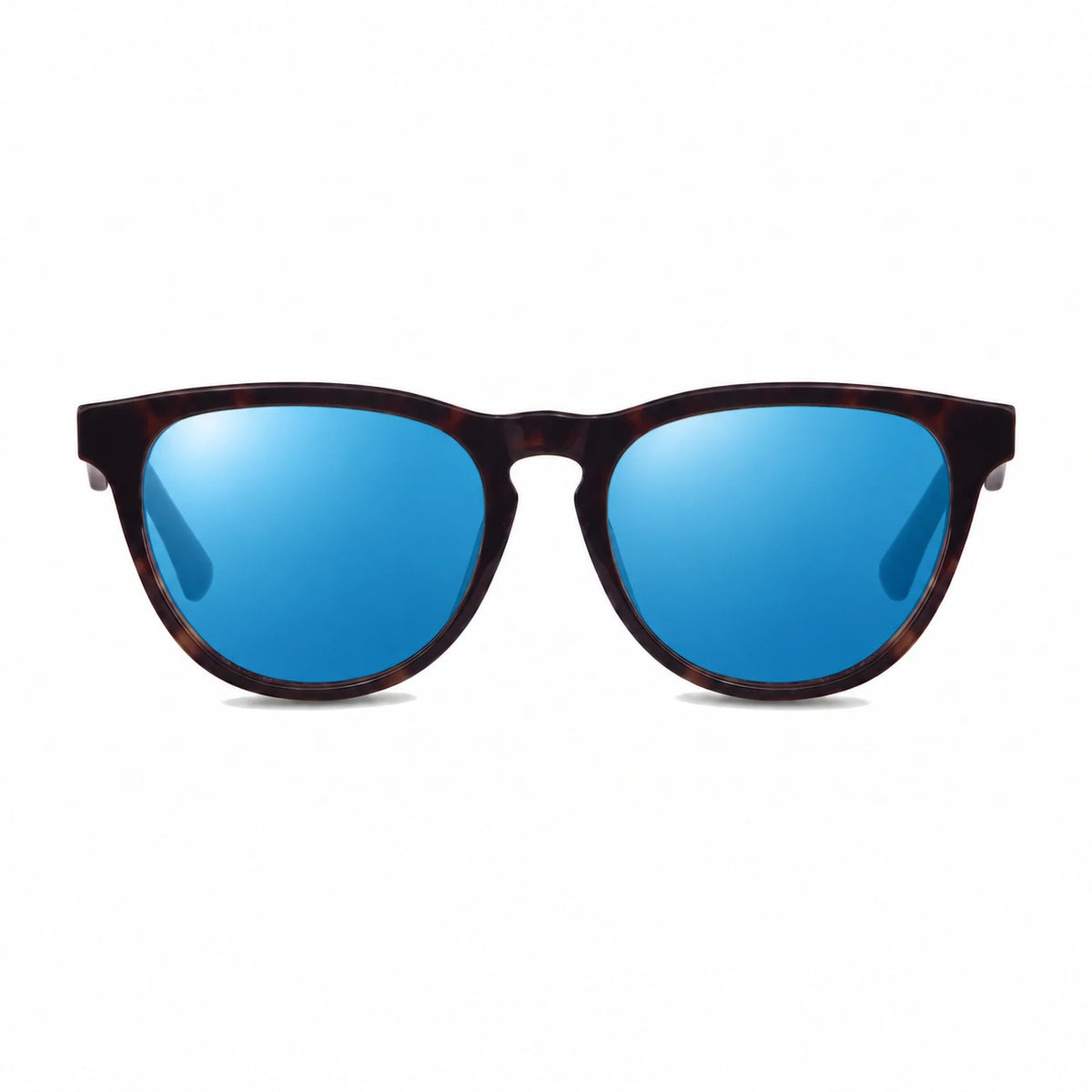 Lentes de sol Fiore 4488 Carey con cristal espejado azul polarizado UV400, vista frontal para hombre y mujer #color_espejado-azul #foto_frontal