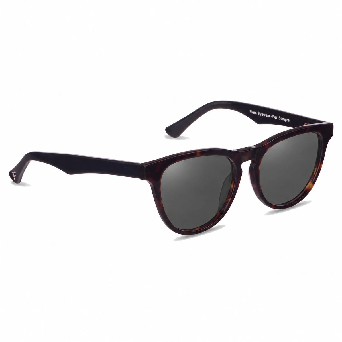Lentes de sol Fiore 4488 Carey con cristal negro polarizado UV400, vista en tres cuartos para hombre y mujer #color_negro