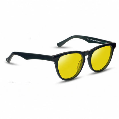Lentes de sol Fiore 4488 Verde con cristal amarillo polarizado UV400, vista en tres cuartos para hombre y mujer #color_amarillo