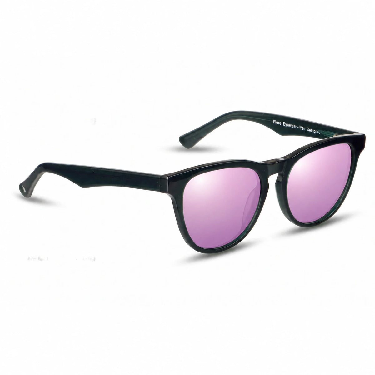 Lentes de sol Fiore 4488 Verde con cristal espejado rosado polarizado UV400, vista en tres cuartos para hombre y mujer #color_espejado-rosado