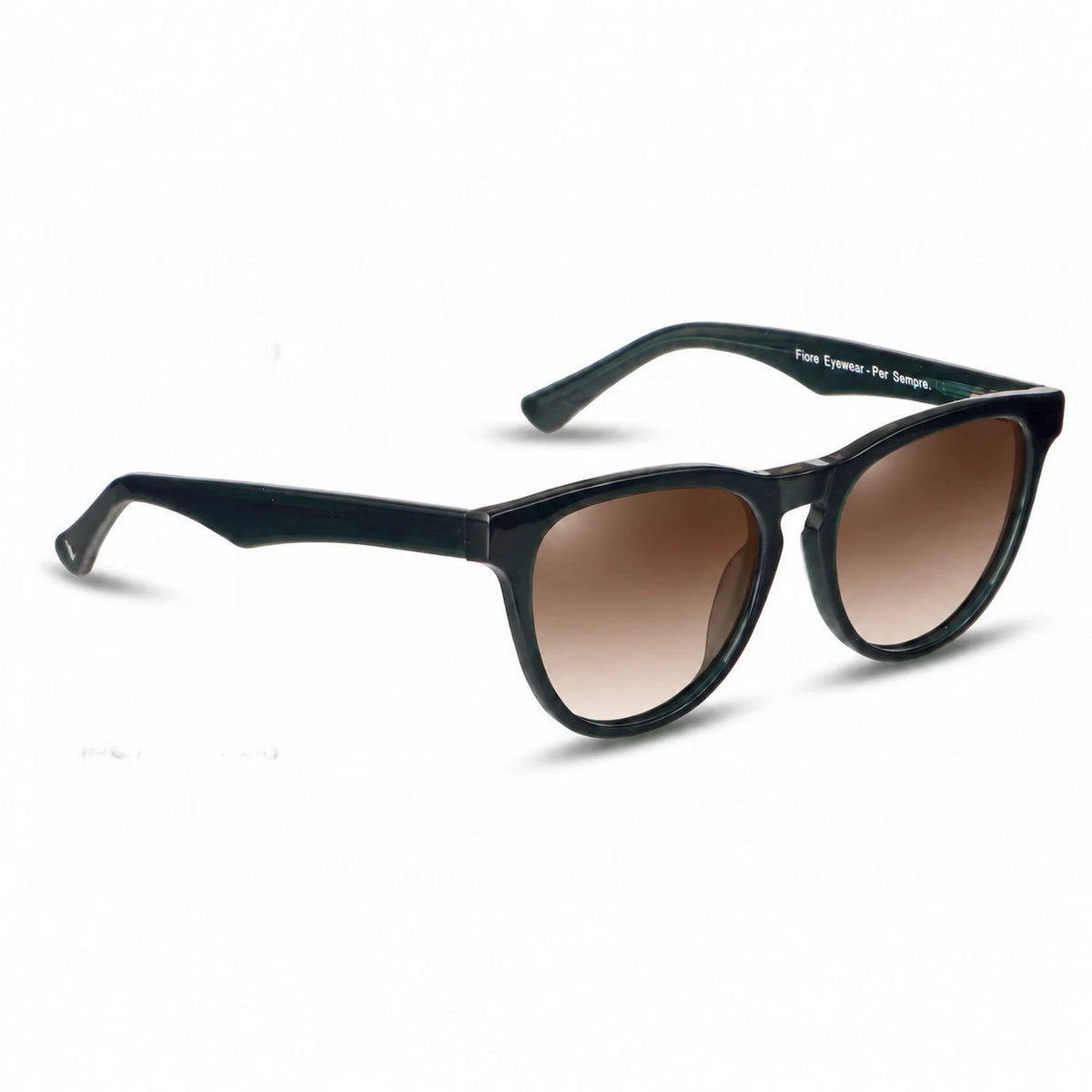 Lentes de sol Fiore 4488 Verde con cristal gradiente café polarizado UV400, vista en tres cuartos para hombre y mujer #color_gradiente-cafe
