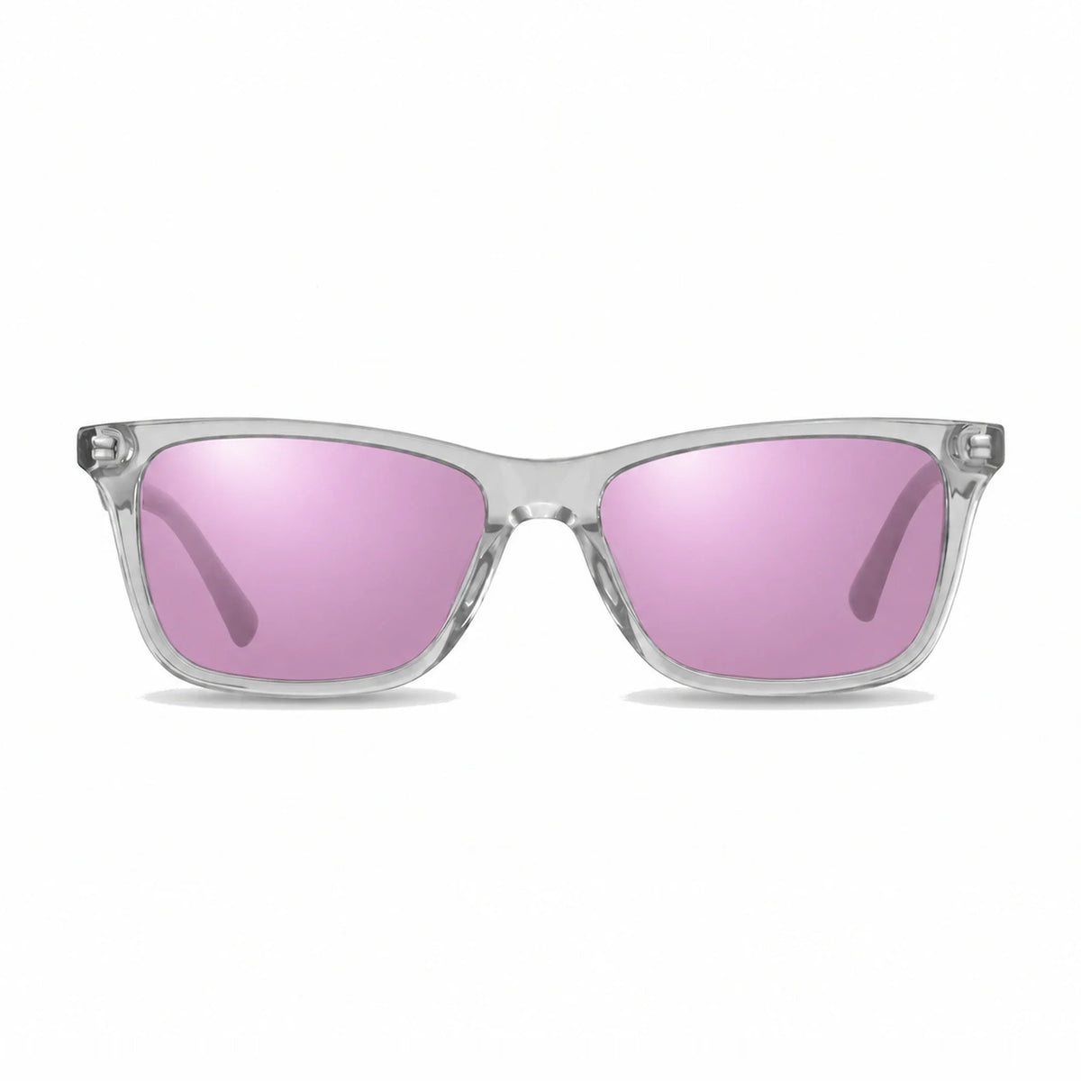 Lentes de sol Fiore 5228 Transparente con cristal espejado rosado polarizado UV400, vista frontal para hombre y mujer #color_espejado-rosado #foto_frontal