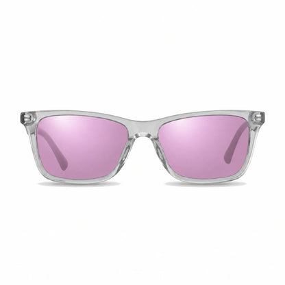 Lentes de sol Fiore 5228 Transparente con cristal espejado rosado polarizado UV400, vista frontal para hombre y mujer #color_espejado-rosado #foto_frontal