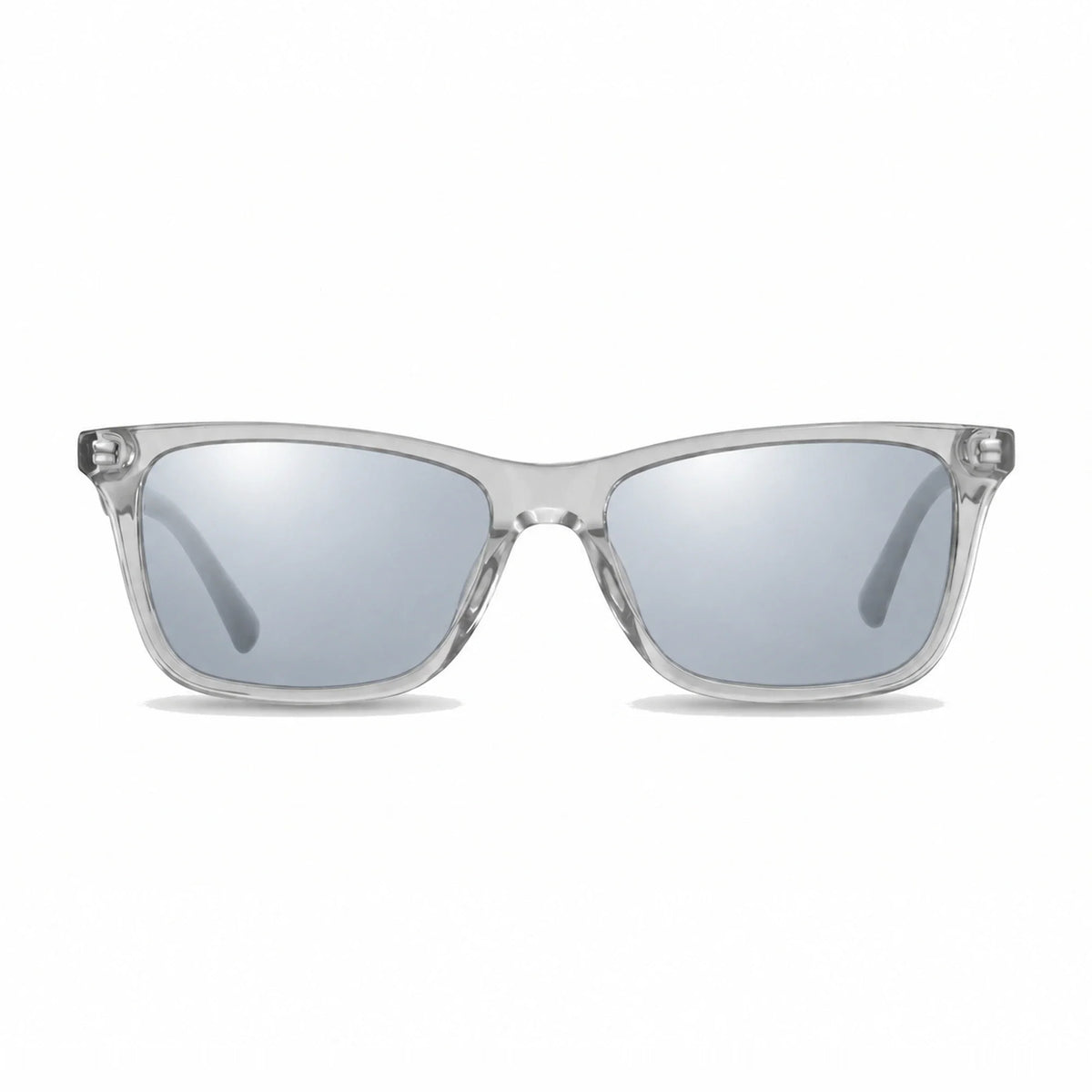 Lentes de sol Fiore 5228 Transparente con cristal espejado silver polarizado UV400, vista frontal para hombre y mujer #color_espejado-silver #foto_frontal