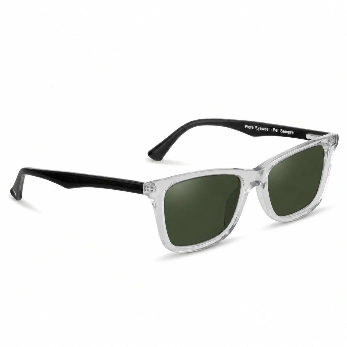 Lentes de sol Fiore 5228 Transparente con cristal G15 polarizado UV400, vista en tres cuartos para hombre y mujer #color_g15
