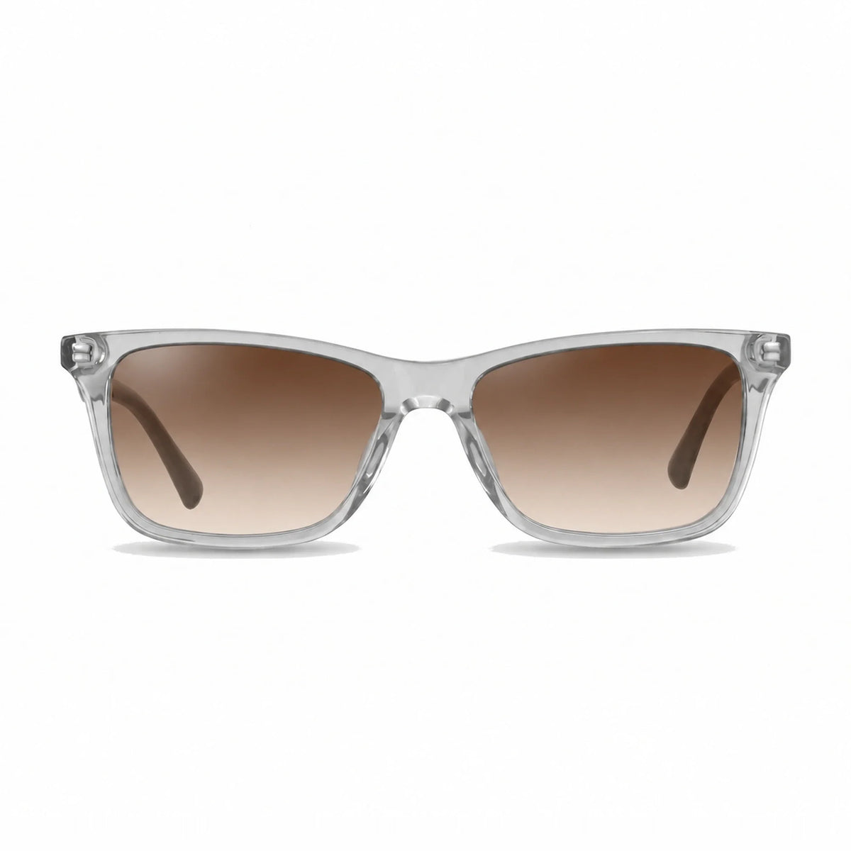 Lentes de sol Fiore 5228 Transparente con cristal gradiente café polarizado UV400, vista frontal para hombre y mujer #color_gradiente-cafe #foto_frontal