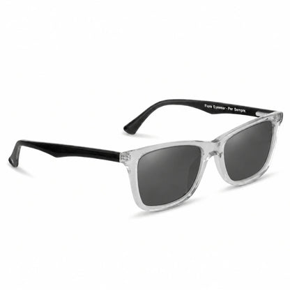 Lentes de sol Fiore 5228 Transparente con cristal negro polarizado UV400, vista en tres cuartos para hombre y mujer #color_negro