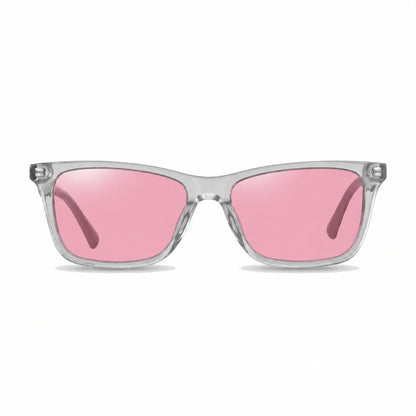 Lentes de sol Fiore 5228 Transparente con cristal rosado polarizado UV400, vista frontal para hombre y mujer #color_rosado #foto_frontal