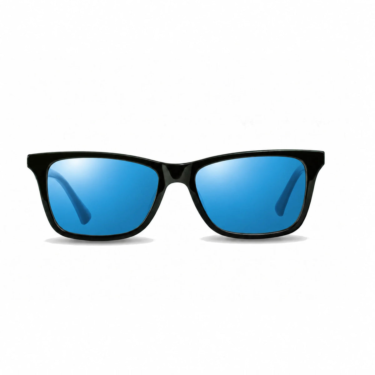 Lentes de sol Fiore 5228 Verde con cristal espejado azul polarizado UV400, vista frontal para hombre y mujer #color_espejado-azul #foto_frontal